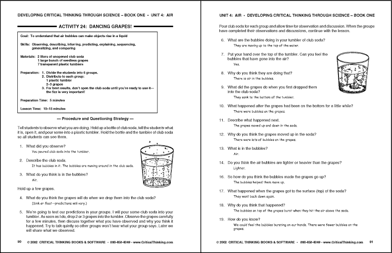 Developing critical thinking through science book 1