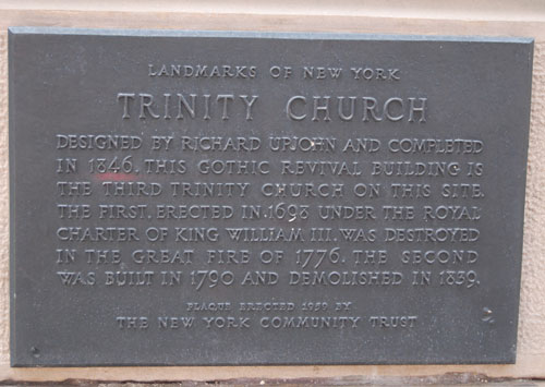 Trinity Church Plaque