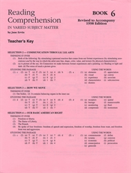 Reading Comprehension in Varied Subject Matter Book 6 - Answer Key