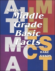 Saxon Math Middle Grade Basic Facts Cards