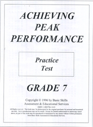 Achieving Peak Performance Grade 7 - Practice Test