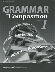 Grammar and Composition I - Test/Quiz Key (old)
