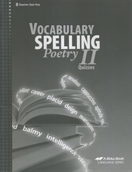 Vocabulary, Spelling, Poetry II - Quiz Key