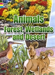 Animals of the Forest, Wetlands and Desert- Coloring Book