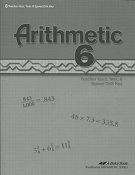 Arithmetic 6 - Tests/Speed Drills Key