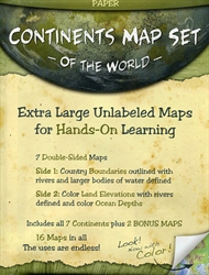 Continents Map Set of the World