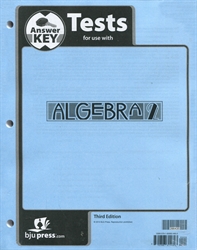 Algebra 2 - Tests Answer Key