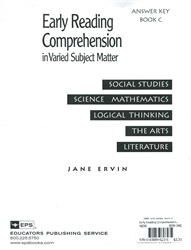 Early Reading Comprehension in Varied Subject Matter Book C - Answer Key