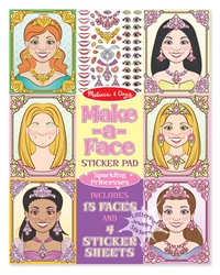 Sparkling Princesses Make-a-Face Sticker Pad