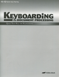 Keyboarding & Document Processing  - Teacher Quiz/Test Key