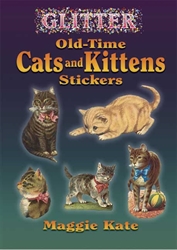 Glitter Old-Time Cats and Kittens - Stickers