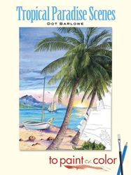 Tropical Paradise Scenes to Paint or Color - Coloring Book