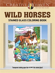 Creative Haven Wild Horses - Stained Glass Coloring Book