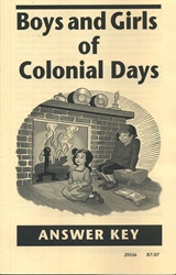 Boys and Girls of Colonial Days - Answer Key