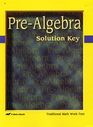 Pre-Algebra - Solution Key for selected problems (really old)