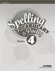 Spelling, Vocabulary, Poetry 4 - Test Book