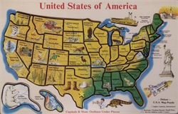 USA Wooden Map Puzzle