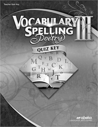 Vocabulary, Spelling, Poetry III - Quiz Key