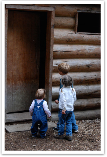 Kids explore the fort