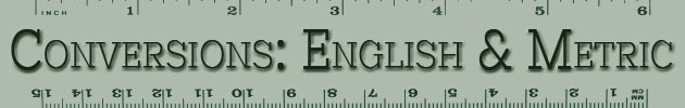 Conversions: English & Metric Measurement