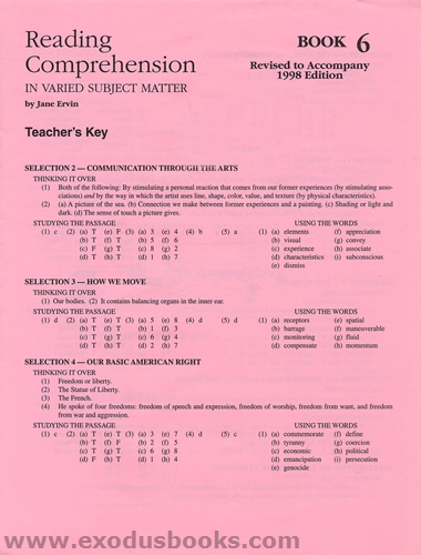 Reading Comprehension In Varied Subject Matter Book 6