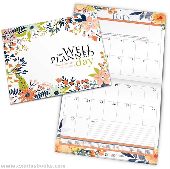 WellPlanned Day Wall Calendar 20172018 Exodus Books