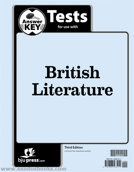 British Literature Tests Answer Key Exodus Books