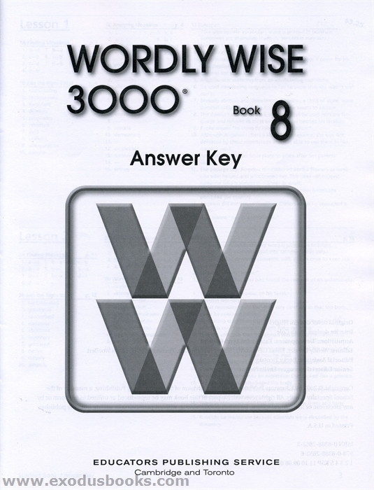 wordly wise 3000 book 8 answer key old exodus books