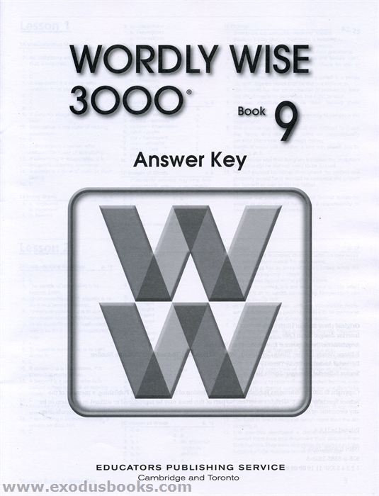 wordly wise book 9 lesson 9 answer key