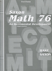 Saxon Math 7/6 - Test Forms (old)