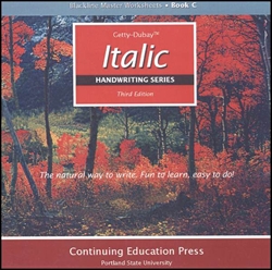 Italic Handwriting C - Blackline Masters CD-ROM