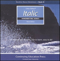 Italic Handwriting D - Blackline Masters CD-ROM