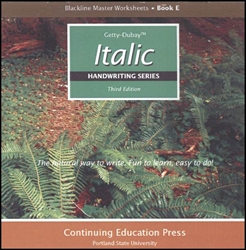Italic Handwriting E - Blackline Masters CD-ROM