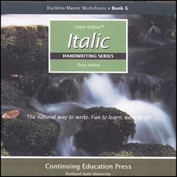 Italic Handwriting G - Blackline Masters CD-ROM