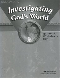 Investigating God's World - Quiz Key