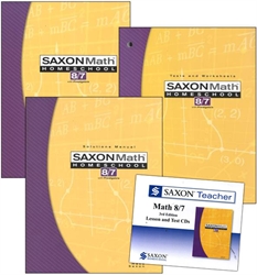 Saxon Math 8/7 - Home School Bundle with Teacher CD