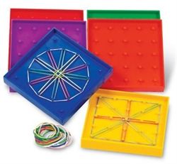 Geoboard (double-sided, plastic, set of six)