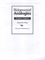 Ridgewood Analogies Book 3 Answer Key