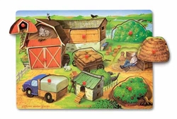 Farm "Hide and Seek" Peg Puzzle