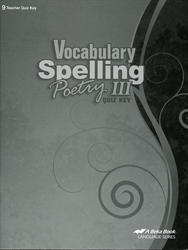 Vocabulary, Spelling, Poetry III - Quiz Key