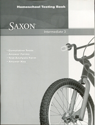 Saxon Math Intermediate 3 - Homeschool Testing Book