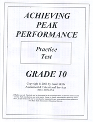 Achieving Peak Performance Grade 10 - Practice Test