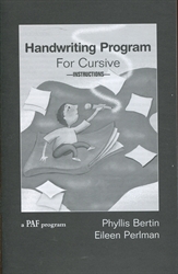 PAF Handwriting Program for Cursive - Teacher’s Manual