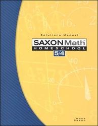 Saxon Math 54 - Solutions Manual
