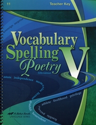 Vocabulary, Spelling, Poetry V - Teacher Key