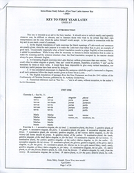 Henle First Year Latin - Seton Press Answer Key