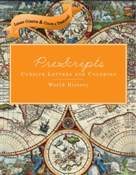 Prescripts Cursive Letters and Coloring: World History