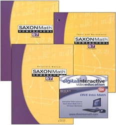 Saxon Math 8/7 - Home School Bundle with DIVE CD