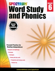 Spectrum Word Study & Phonics Grade 6