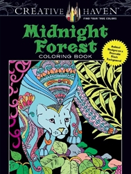 Creative Haven Midnight Forest - Coloring Book